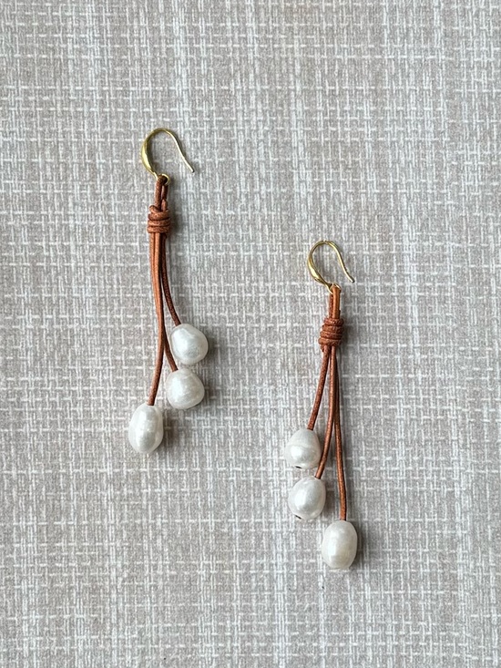 Polo Ralph Lauren Jewelry - NWOT Polo Ralph Lauren Leather and Pearl Earrings